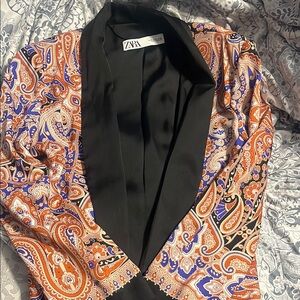 Zara Paisley Blazer with Black Lapel